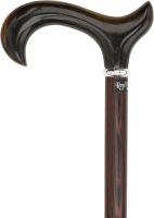 BUFFALO HORN DERBY handle, wenge wood shaft 37.5" - Canes Galore