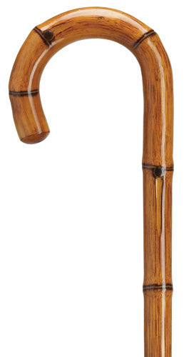 Genuine Manilla Bamboo Carving Crook Walking Cane, men's 36" - Canes Galore