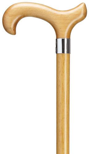 Scorched Wood Derby Walking Cane w/ Brass Band, 42" - Canes Galore