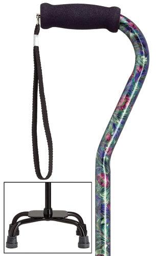Canterbury Quad Walking Cane, large base, 30-39" - Canes Galore