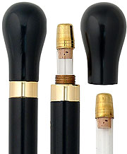 Flask Smuggler Knob Walking Cane, Black Beechwood 36" - Canes Galore