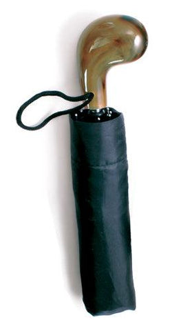 Mini Pommel Black Umbrella | Molded Handle, 10