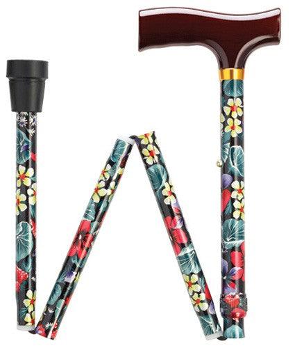 Brown Wood Fritz Folding & Adjustable Walking Cane in 7 Options - Canes Galore