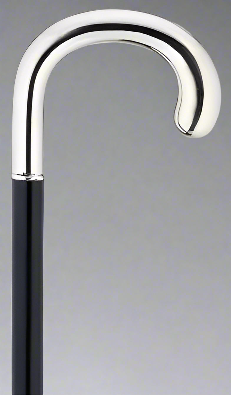 Elegant Ladies' Alpacca Silver Bulb Nose Crook Handle Walking Cane with Maple Shaft - Canes Galore