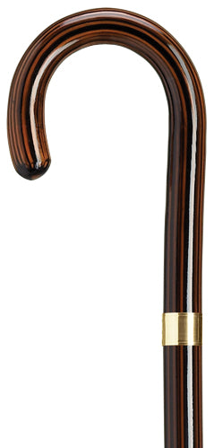 Ladies Ebony stained maple crook, gold plate band 36