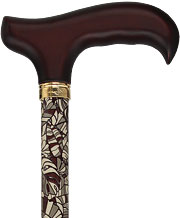 Bahama Leaf Adjustable Derby Walking Cane - Canes Galore