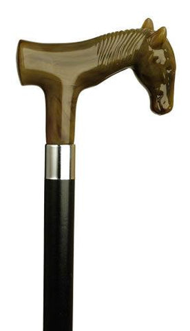 DEMOCRAT DONKEY Horn Derby Walking Cane Horse on black shaft 36