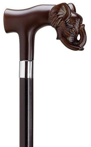 Elegant Elephant Walking Cane, Brown Derby cane, 36
