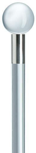 Clear Lucite Ball Knob Walking Stick 36" - Canes Galore