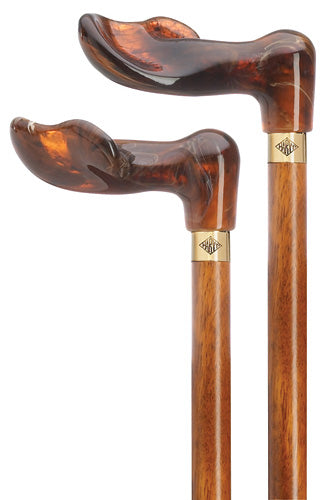 Amber Palm Grip, cherry-stained hardwood shaft, LEFT HAND 36