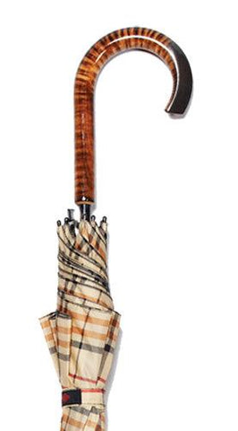 TAN TARTAN TIGER MAPLE SCOOP CROOK UMBRELLA 37.5