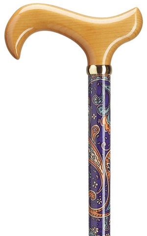 ROYAL PAISLEY with Hardwood Handle Walking Cane 35