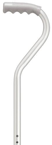 TALL Silver Offset Adj Cane, Center Balance, adj 34-42" - Canes Galore
