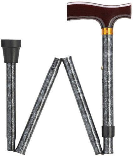Brown Wood Fritz Folding & Adjustable Walking Cane in 7 Options - Canes Galore