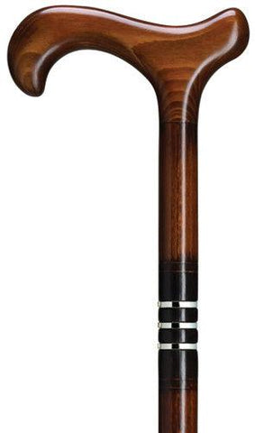 Cherry Triple Ring 'Casino' Derby Walking Cane, unisex 36