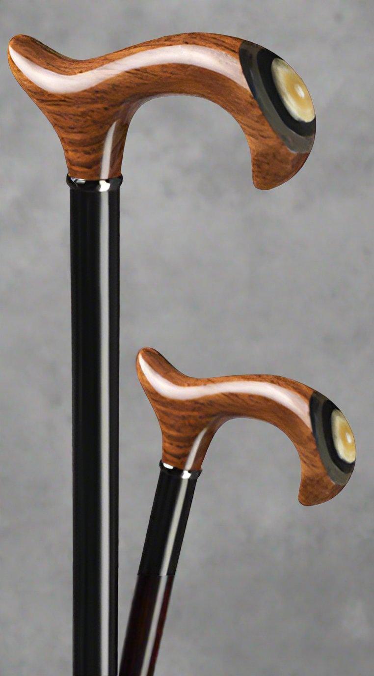 Jupiter Inlaid Men's Hardwood Derby Walking Cane | 36" - Canes Galore - Canes Galore