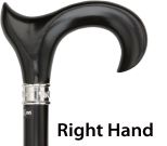 BLACK WOOD LEFT Ergonomic Cane, beechwood shaft 34.5" - Canes Galore