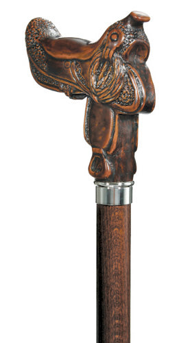 'Cowboys' By Choice Saddle, Western molded handle walking stick 