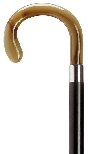 Ladies Crook Walking Cane with Bulb Nose, Horn 36" - Canes Galore
