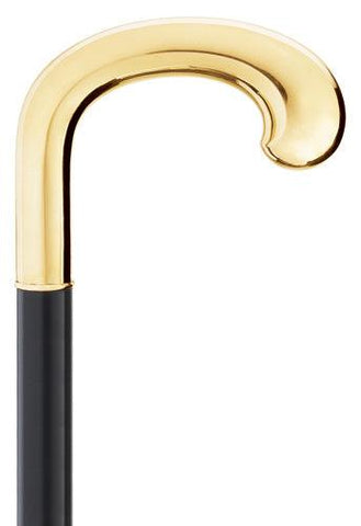 Luxury Men's Walking Cane - 14kt Gold Plate Opera Handle on Black Maple Wood 36