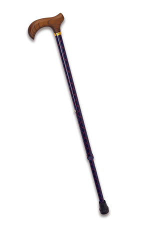 KILT STYLE PLAID aluminum adjustable walking cane with WOOD handle 30.5-39.5