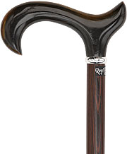 BUFFALO HORN DERBY handle, wenge wood shaft 37.5" - Canes Galore