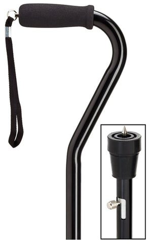 Black Offset Cane with built-in ICE PICK, adj 29-37