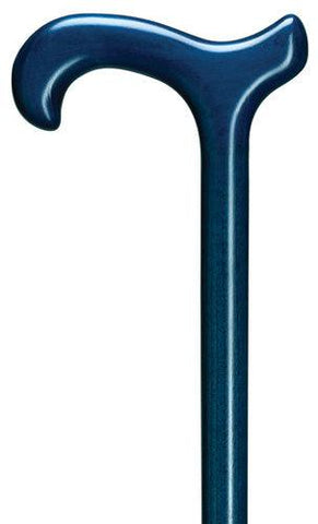 Blue Hardwood Derby Walking Cane, unisex, no collar 36