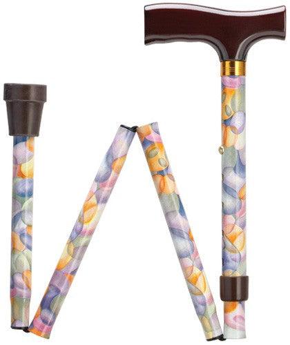 Brown Wood Fritz Folding & Adjustable Walking Cane in 7 Options - Canes Galore