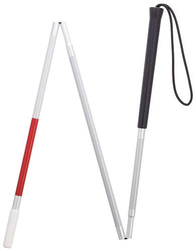 Visually Impaired Three Section Folding Walking Cane-45" - Canes Galore