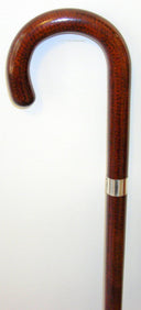 Ladies French High Gloss Snakewood Crook, Sterl Silver Band 36