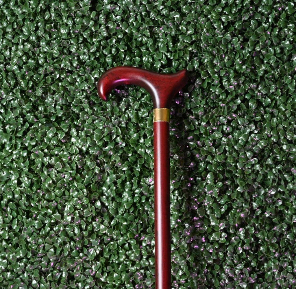 Extra Tall Derby Walking Cane with Extra Wide Ergonomic Handle, Burgundy 42" - Canes Galore