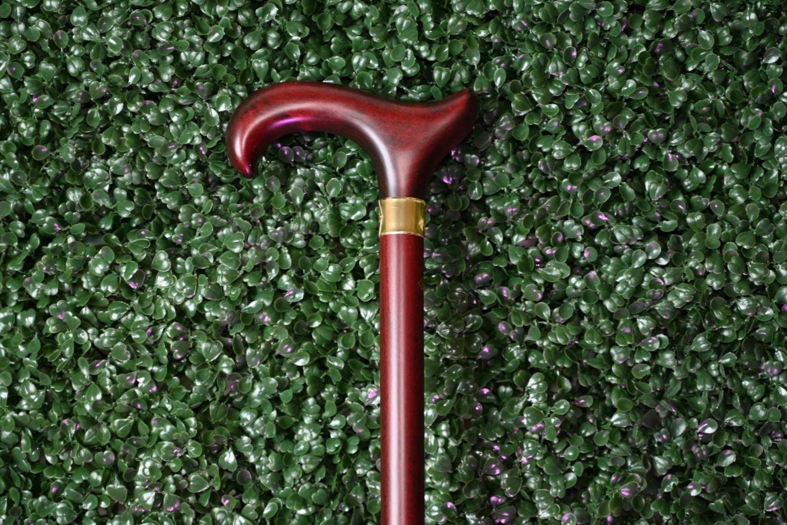 Extra Tall Derby Walking Cane with Extra Wide Ergonomic Handle, Burgundy 42" - Canes Galore