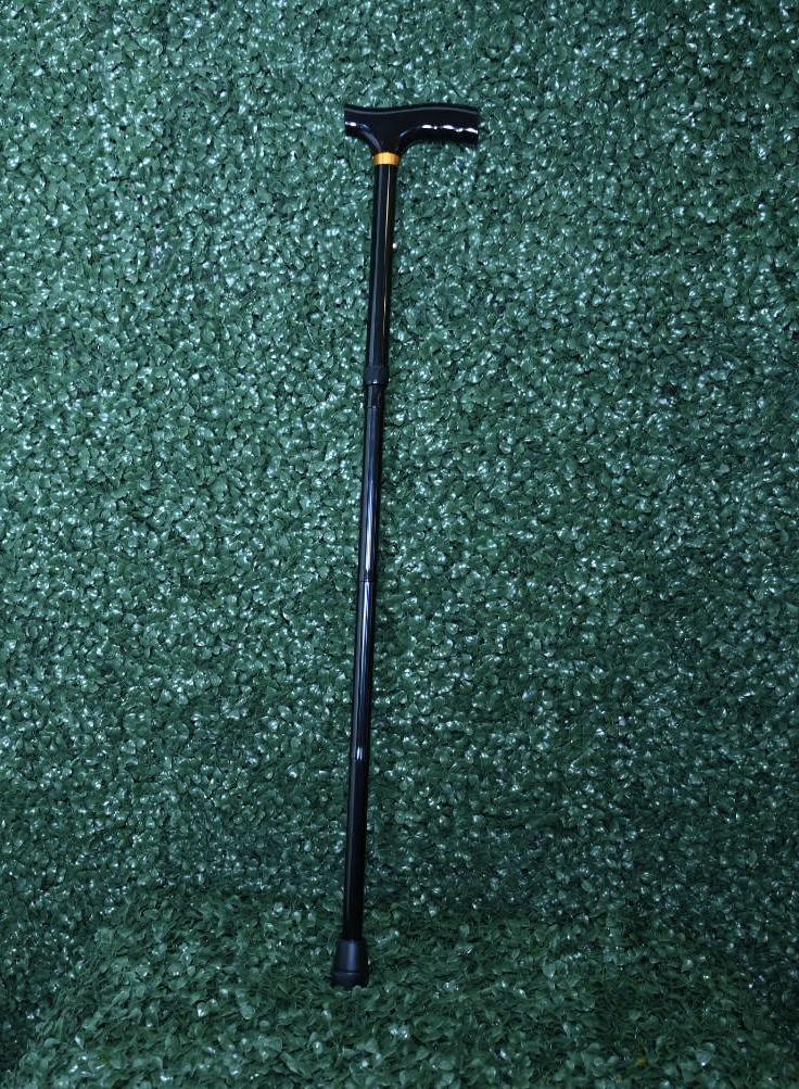 Black Travel Folding Cane with Wood Fritz Handle 33-37" | Canes Galore - Canes Galore